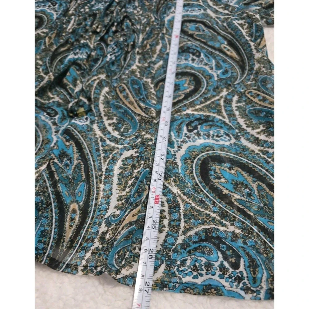 Michael Kors Women's Sheer Paisley Print Blouse Size Large